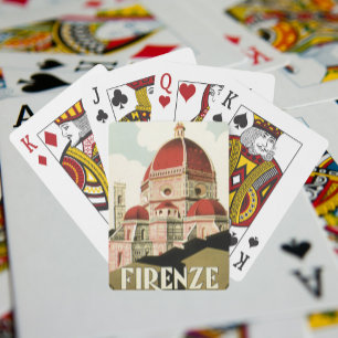 Baralho viagens vintage Florence Firenze Itália Church Du