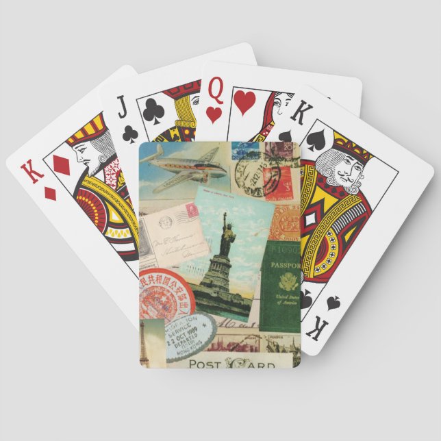 Baralho Viagens vintage...jogar cartas (Verso)