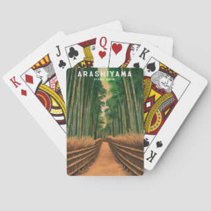Baralho Viagens vintage Kyoto Arashiyama Floresta Bamboo