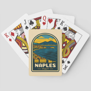 Baralho Viagens vintage Nápoles Itália Linha Costeira Retr