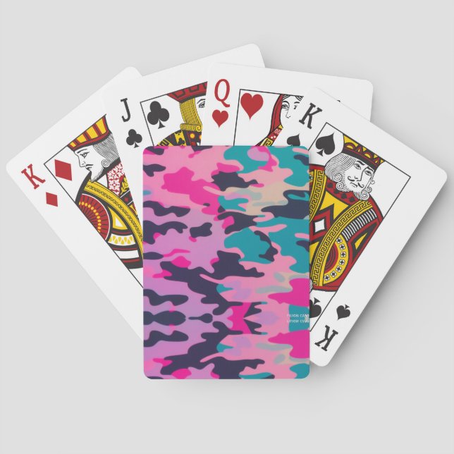 Baralho Vibrant Neon Pastel Camo Designer Playing Cards (Verso)