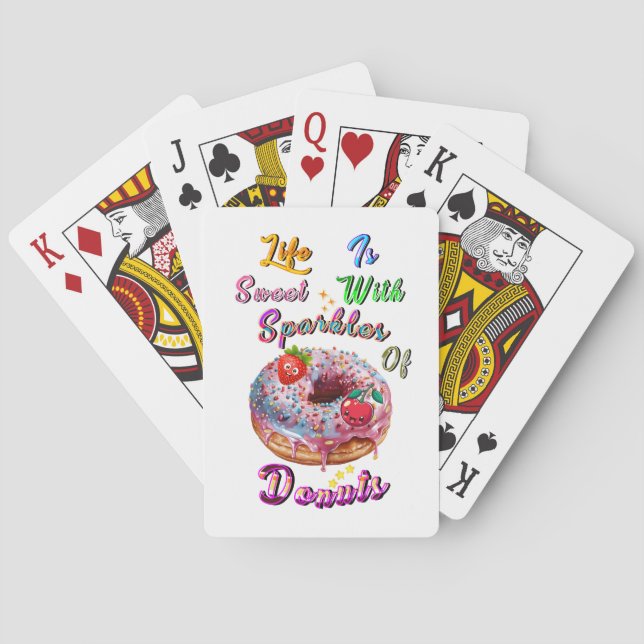 Baralho Vida de Jogos é Doce Com Faíscas de Donuts (Verso)