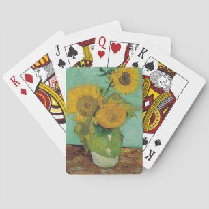 Baralho vida morta - vaso com três girassóis, van Gogh