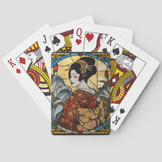 Baralho Vidro Manchado Geisha Oriental  