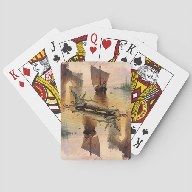 Baralho Viking Norse Ship Fantasy Art Playing Cards (Verso)