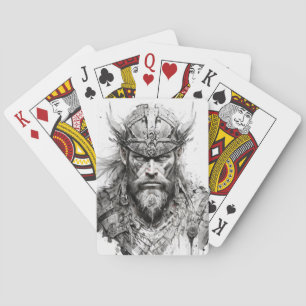 Baralho Viking Warrior Portrait Painting Historicamente Du