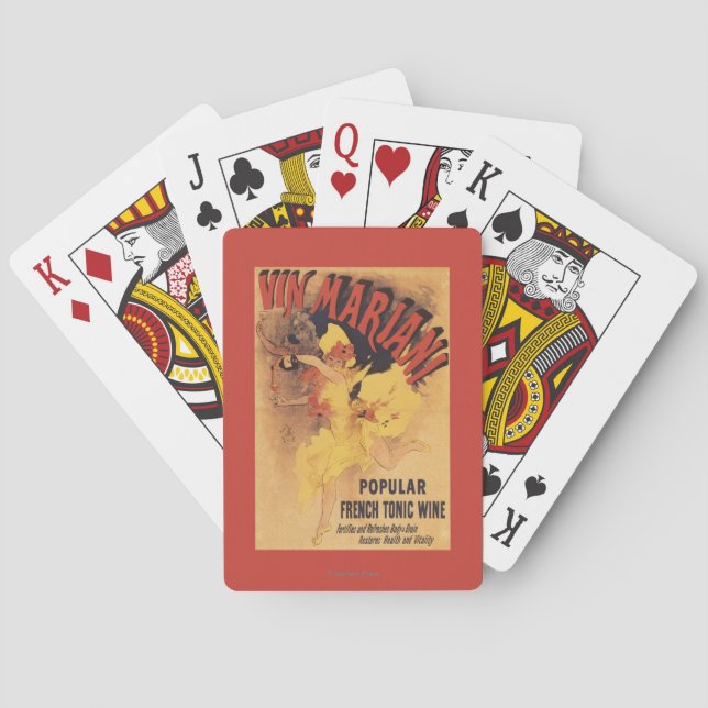 Baralho Vinho de derramamento da menina de dança de Vin (Verso)