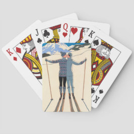 Baralho Vintage Art Deco, Amantes na neve por George Barbi