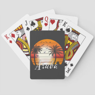 Baralho Vintage Aruba Palm Trees Summer Beach