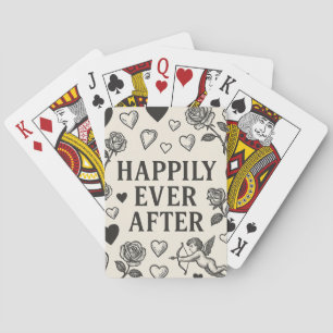 Baralho Vintage Black and White Hearts Rosas Cupid