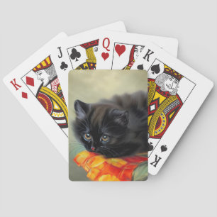 Baralho Vintage Black Kitten com Red Flower Blanket