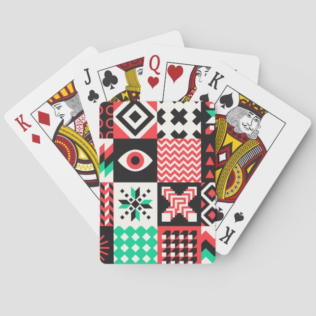 Baralho Vintage Block Shapes Abstrato Fundo. (Verso)