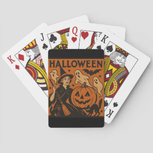 Baralho Vintage, bruxa clássica do Halloween, fantasma e a