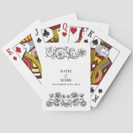 Baralho Vintage Calliografia de Script de Casamento da Ele