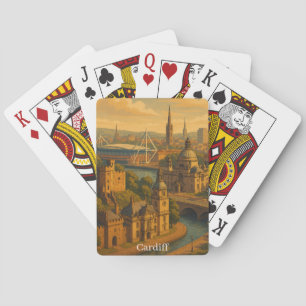 Baralho Vintage Cardiff Wales UK Retro Art