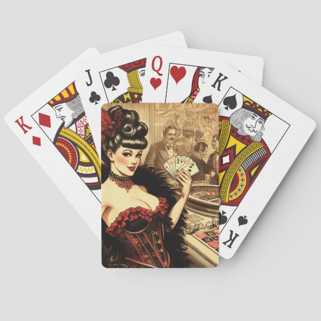 Baralho Vintage Casino Girl (Verso)