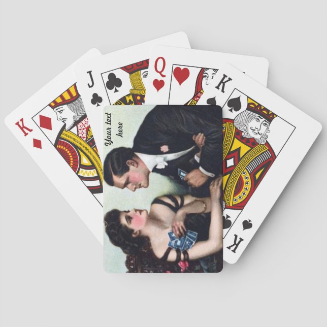Baralho vintage couple card players customizable (Verso)