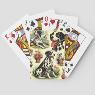Baralho Vintage Cute Dalmatian Seamless