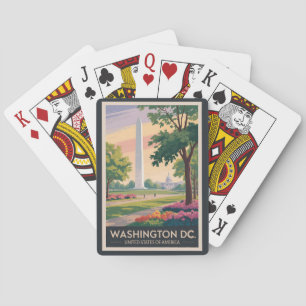Baralho Vintage da Viagem de Ilustração de Washington DC