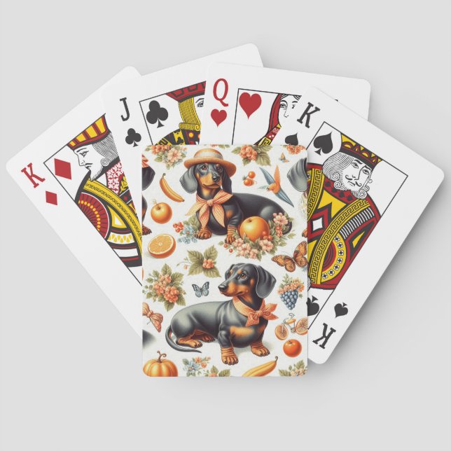 Baralho Vintage Dachshund Seamless (Verso)