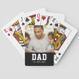Baralho Vintage Dad Established Gift Text Photo