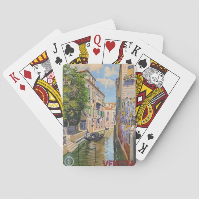 Baralho Vintage Grande Canal Gondolas Veneice Itália Viage (Verso)