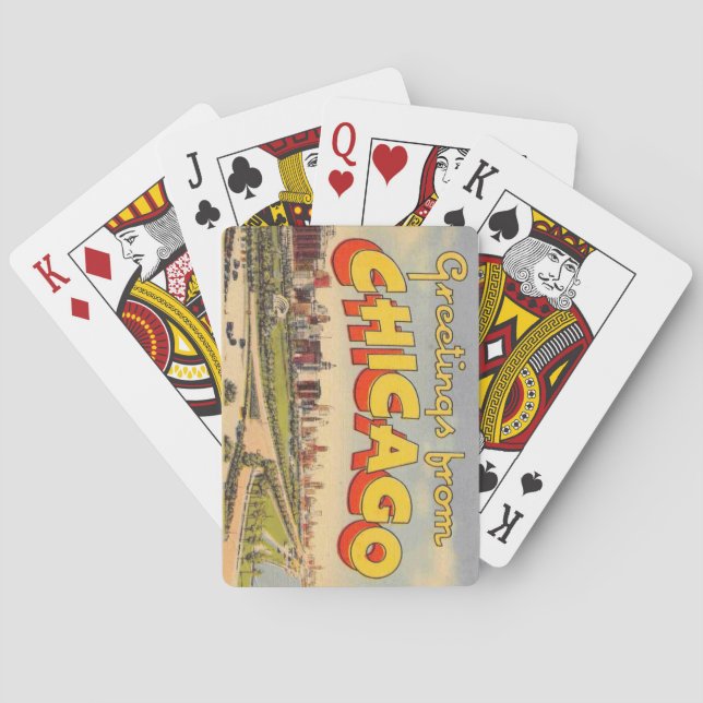 Baralho Vintage Greeting from Chicago Play Cards (Verso)