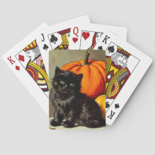 Baralho Vintage Halloween Black Cat e Pumpkins
