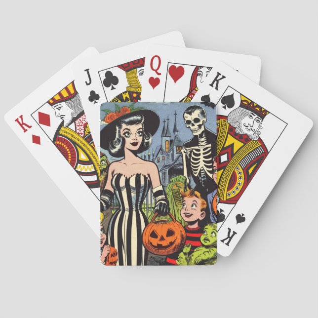 Baralho Vintage Halloween História em quadrinhos (Verso)