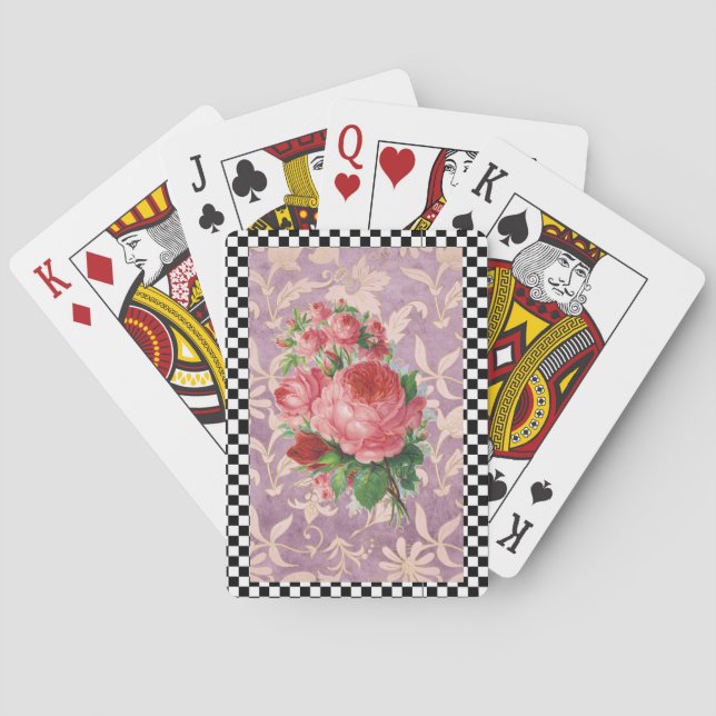 Baralho Vintage Harlequin - Rosas Rosa (Verso)