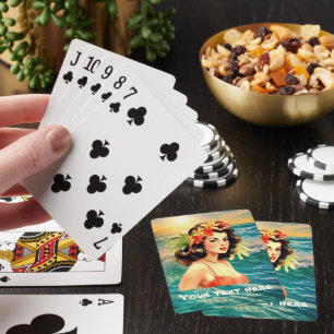 Baralho Vintage havaiana adiciona texto jumbo poker