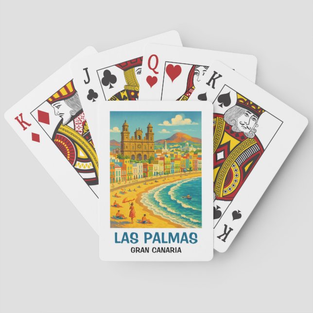 Baralho Vintage Las Palmas Gran Canaria Canteras Beach (Verso)