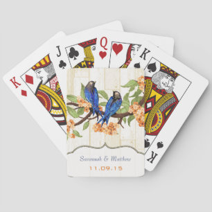 Baralho Vintage Marinho Ama Pássaros Casando Presente Joga