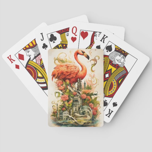 Baralho Vintage Natural Flower Flamingos Paradise (Verso)