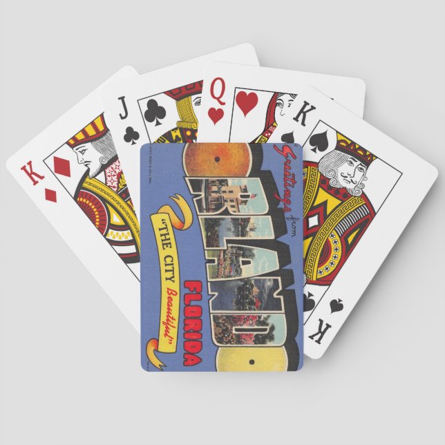 Baralho Vintage Orlando Florida Jogando Cartões (Verso)