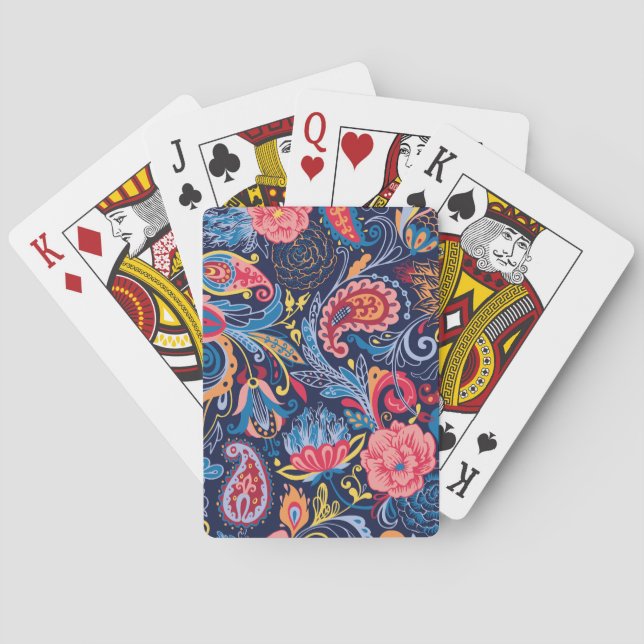 Baralho Vintage Paisley Seamless Pattern Design (Verso)