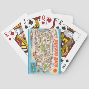 Baralho Vintage Porto Rico Map Play Cards