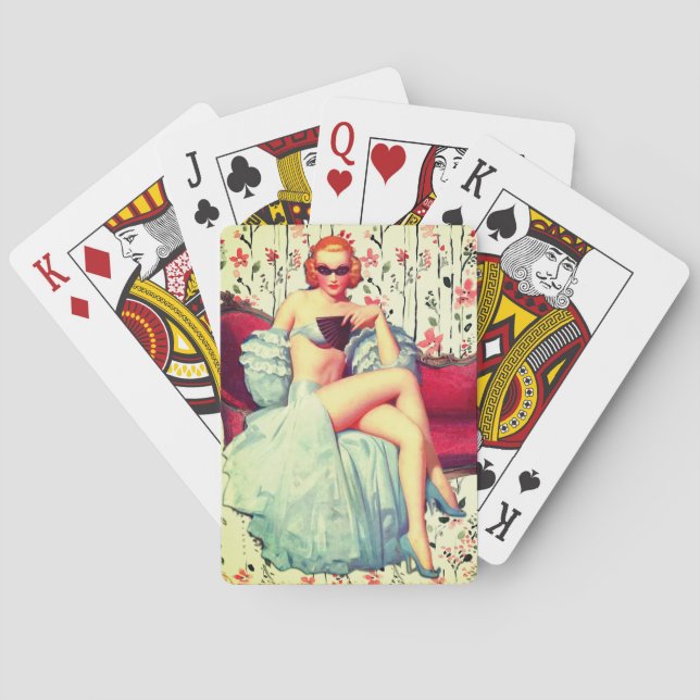 Baralho Vintage prende garota ruiva do ventre sul (Verso)