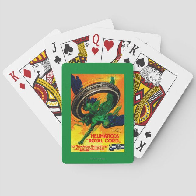 Baralho Vintage real PosterEurope do cabo de Neumaticos (Verso)