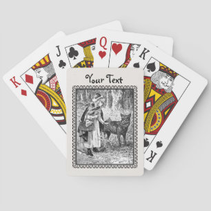 Baralho Vintage Red Riding Hood Com Wolf Woods Enquadrados