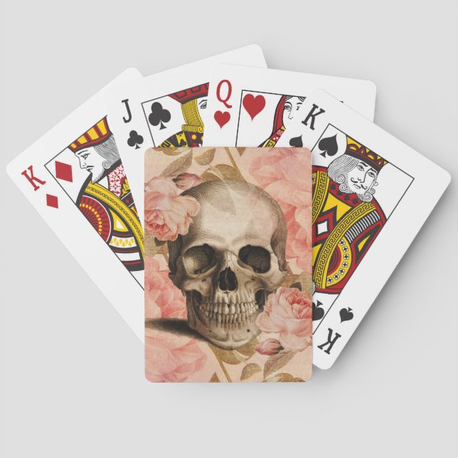 Baralho Vintage Rosa Skull Collage (Verso)