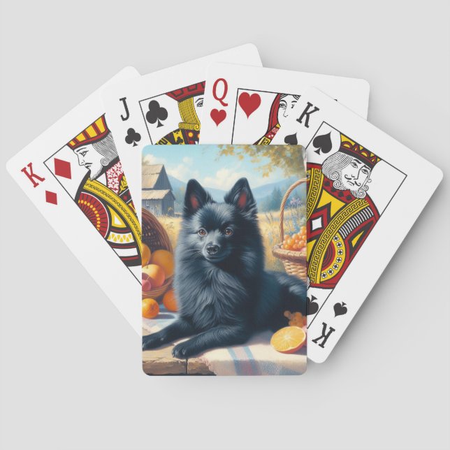 Baralho Vintage Schipperke Puppy Painting (Verso)