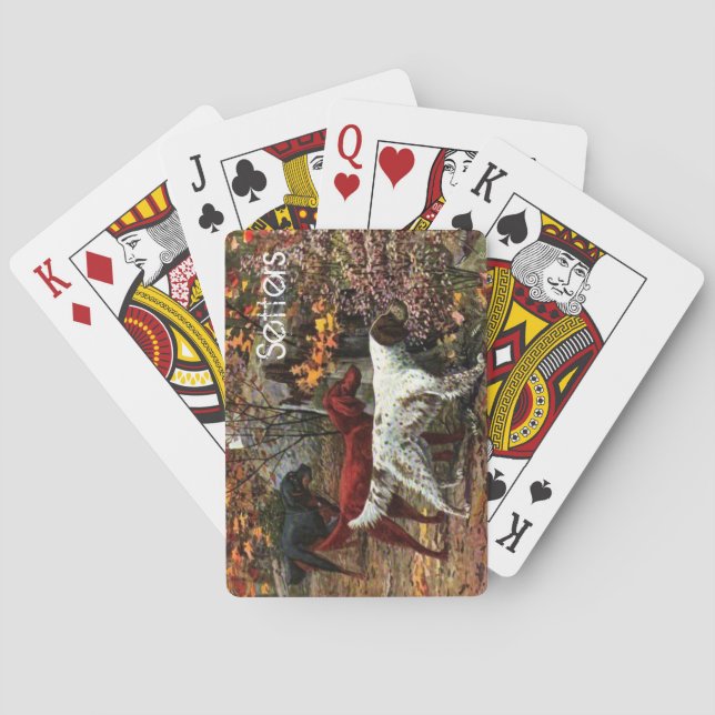 Baralho Vintage Setters Reproduzindo Cartões (Verso)