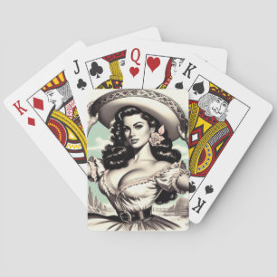 Baralho Vintage Sombrero Pin-up
