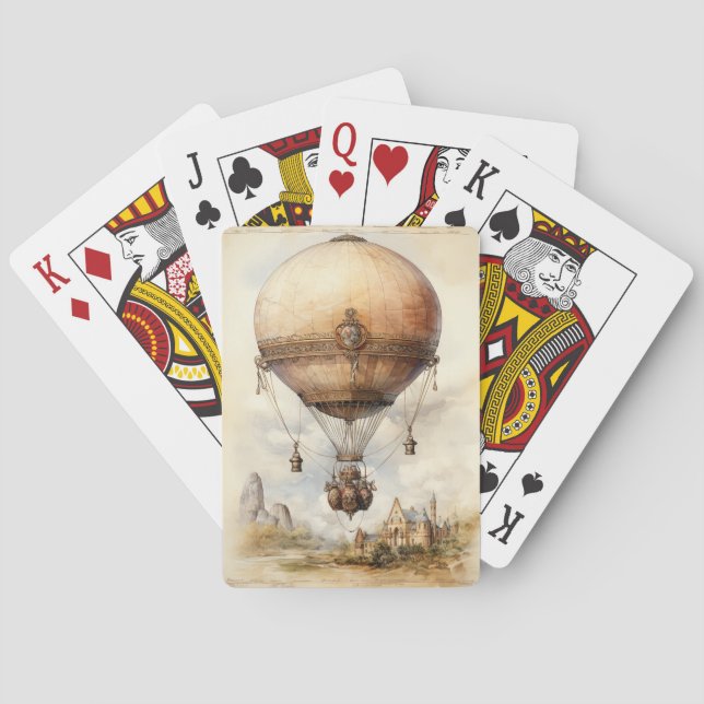 Baralho Vintage Steampunk Hot Air Balloon (Verso)