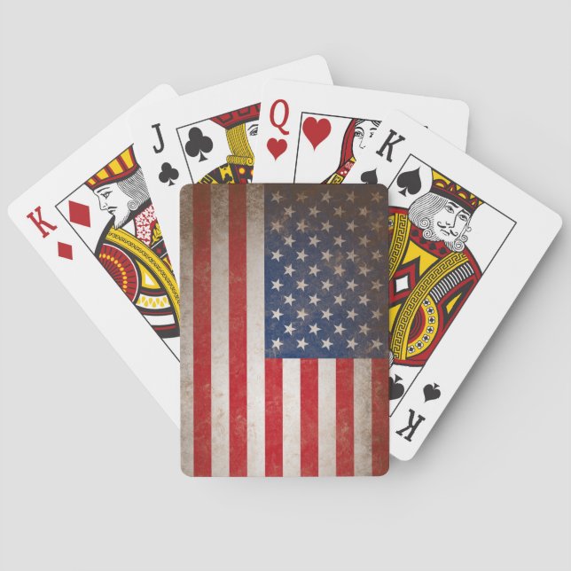 Baralho Vintage Style American Flag Antiquado Playing Card (Verso)