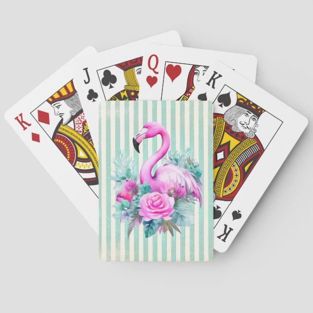 Baralho Vintage Tropical Rosa Flamingo (Verso)
