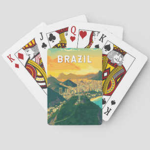 Baralho Vintage Viagem de ilustração do Brasil