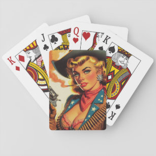 Baralho Vintage Western Cowgirl Pin Up