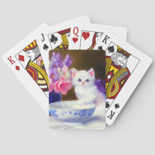 Baralho Vintage White Kitten com Fita Roxa